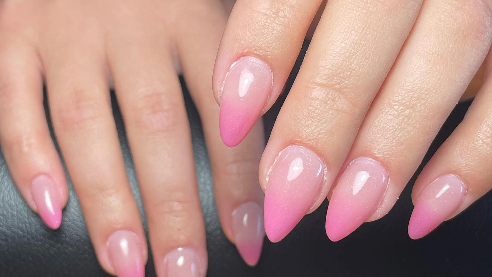pink and white ombre nails
